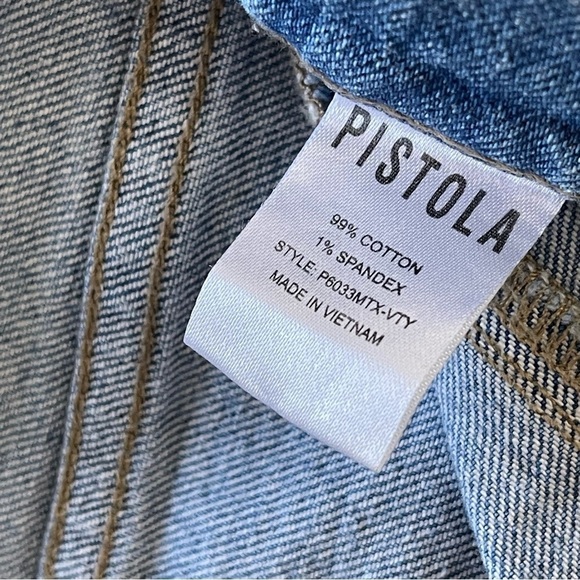 Pistola Jeans 29 High Rise Button Fly Skinny Raw Hem Ripped Stretch Denim Casual - Picture 10 of 10